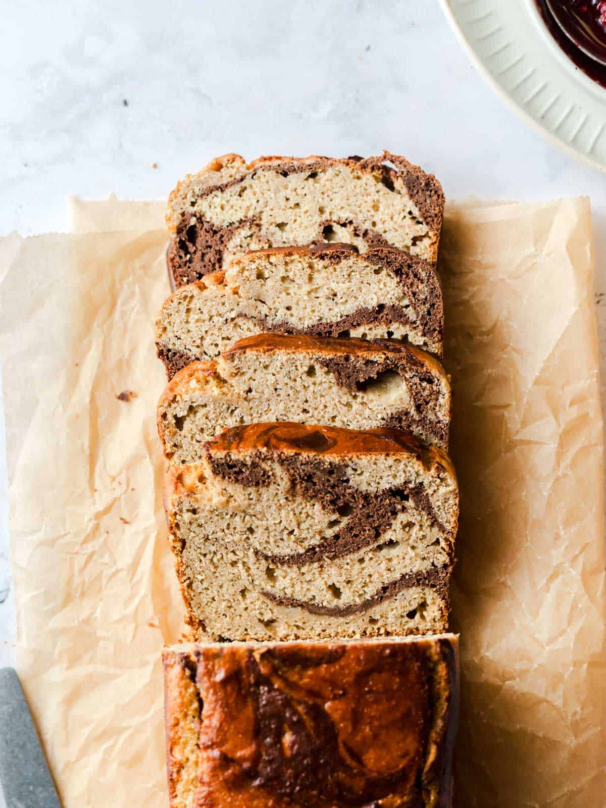 marbled banana loaf