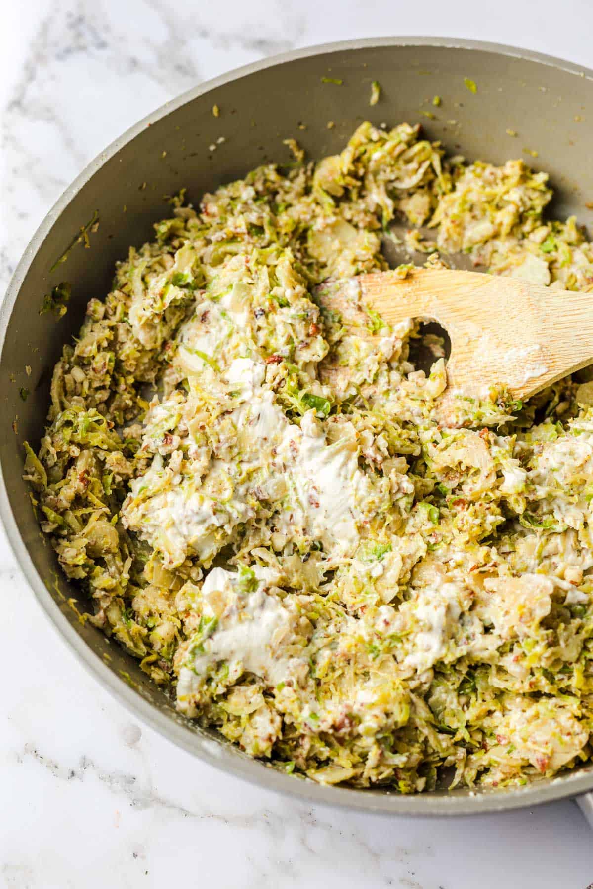 creamy vegan brussels sprouts