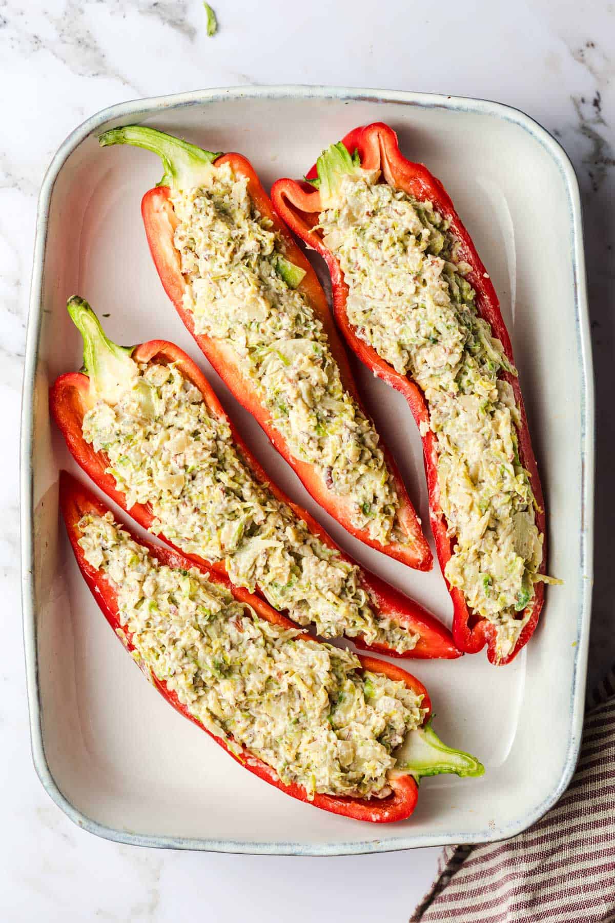creamy stuffed peppers vegan
