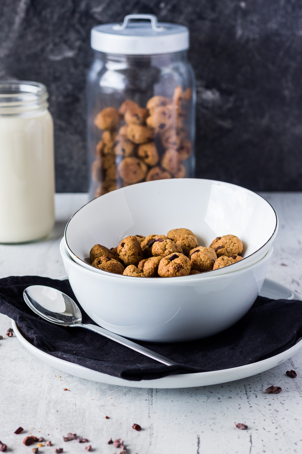 homemade crunchy vegan cookie cereal with oat flour #vegan #cookie #cereal