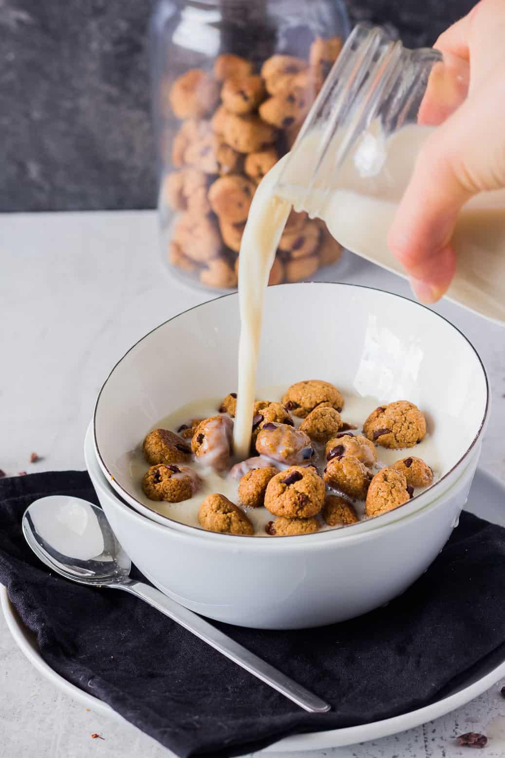 homemade crunchy vegan cookie cereal with oat flour #vegan #cookie #cereal