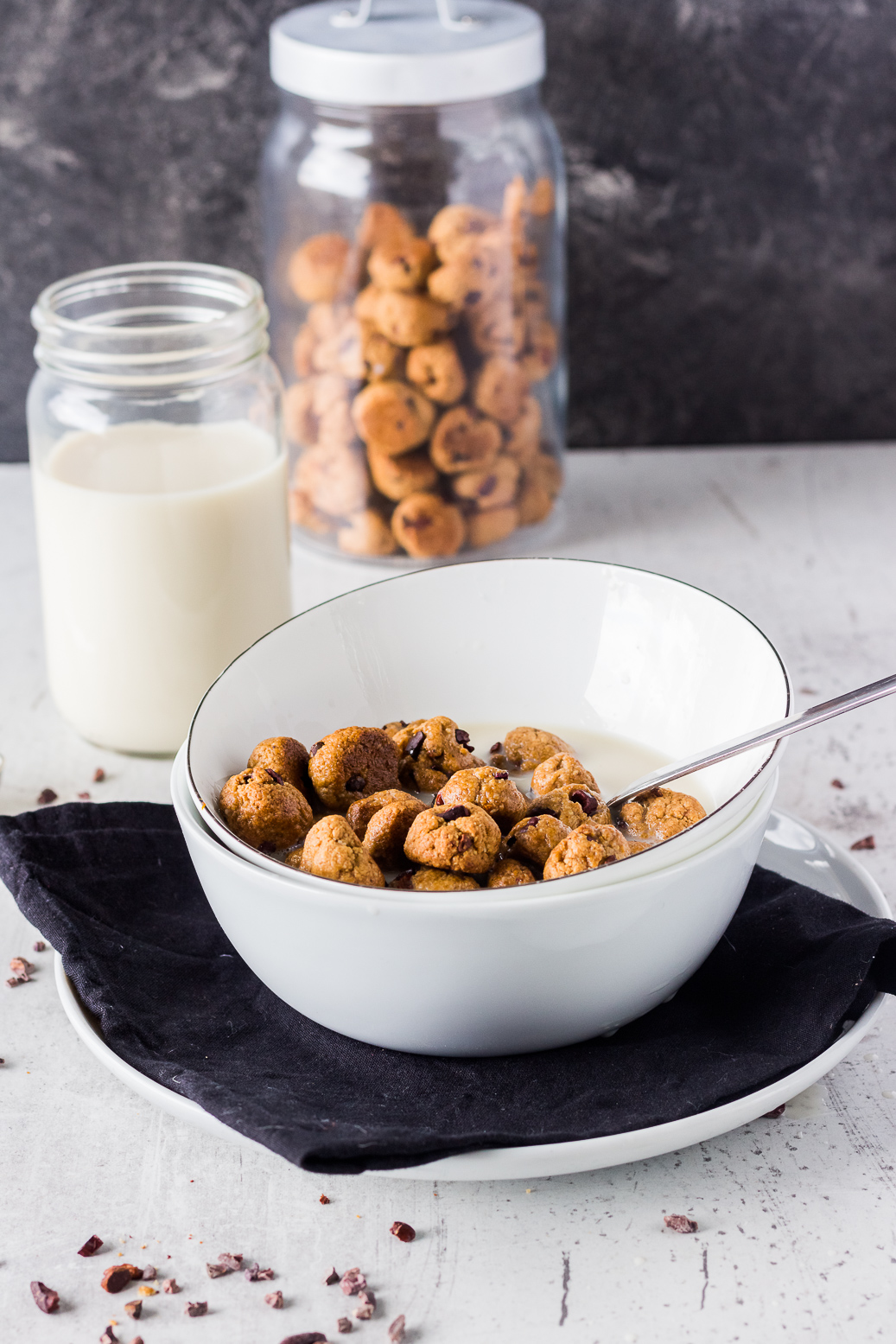 homemade crunchy vegan cookie cereal with oat flour #vegan #cookie #cereal