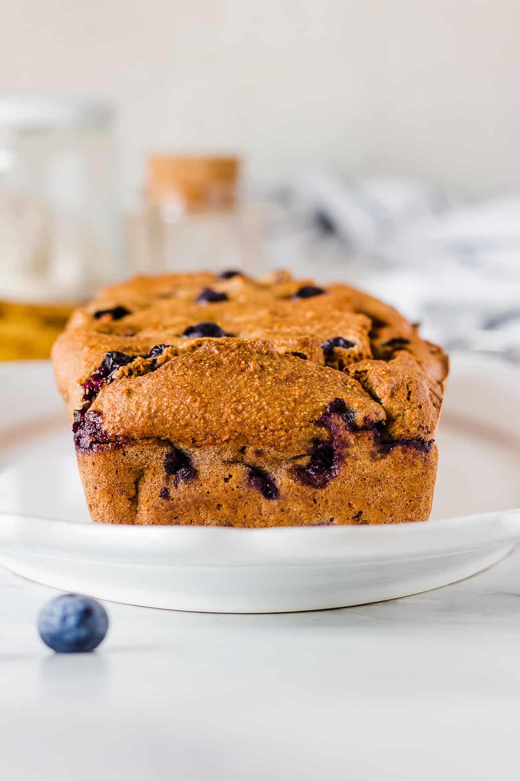oil-free vegan blueberry-banana bread made with oat flour #vegan#oil-free#gluten-free#bananabread
