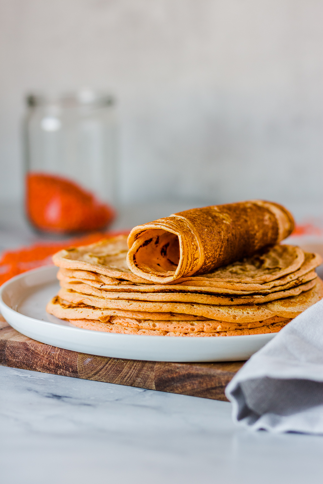 3-ingredient tortillas made from red lentils #vegan #lentils #lowcarb #tortillas