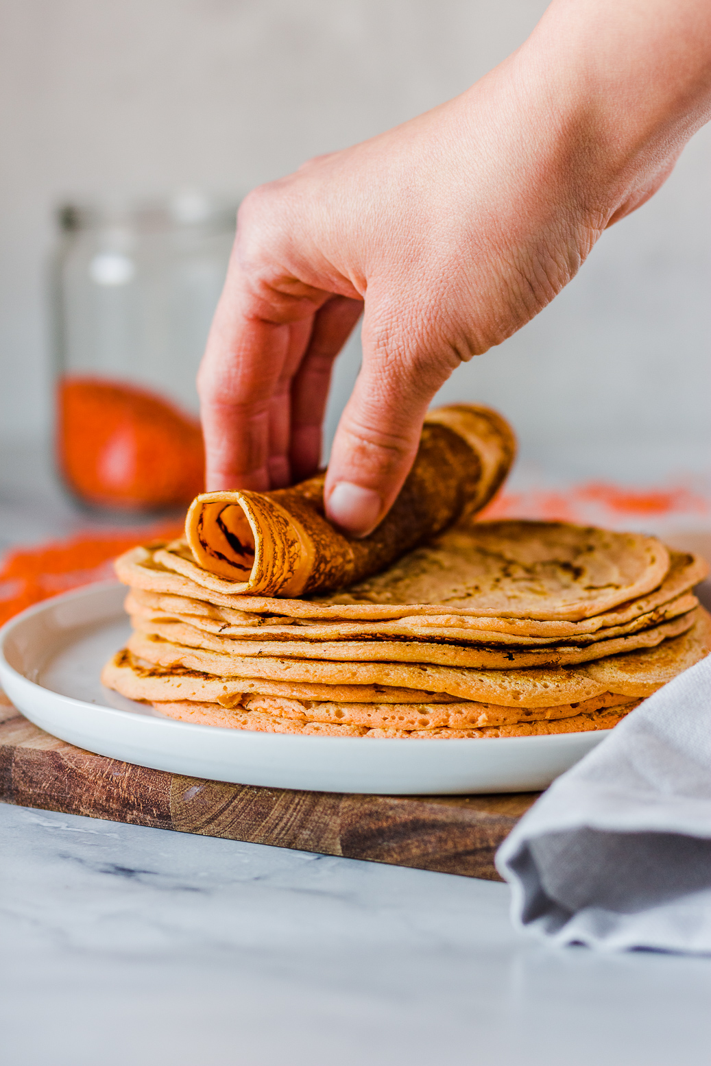 3-ingredient tortillas made from red lentils #vegan #lentils #lowcarb #tortillas