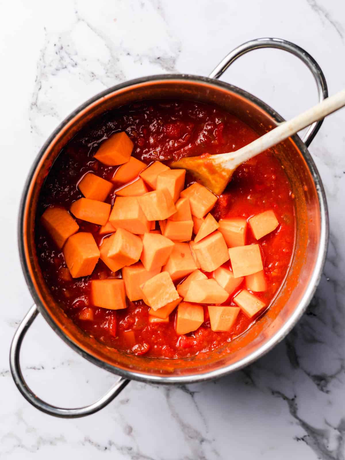 sweet potato chunks in chili sauce
