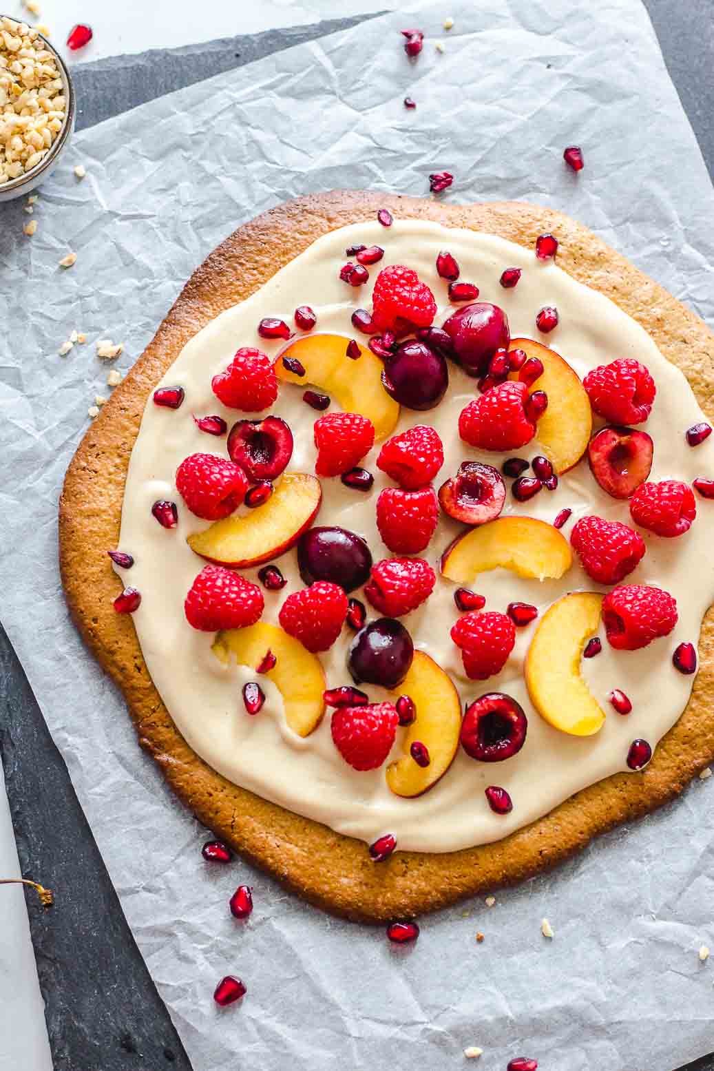 Fruity Vegan Cookie Pizza #vegan #gluten-free #cookie #pizza