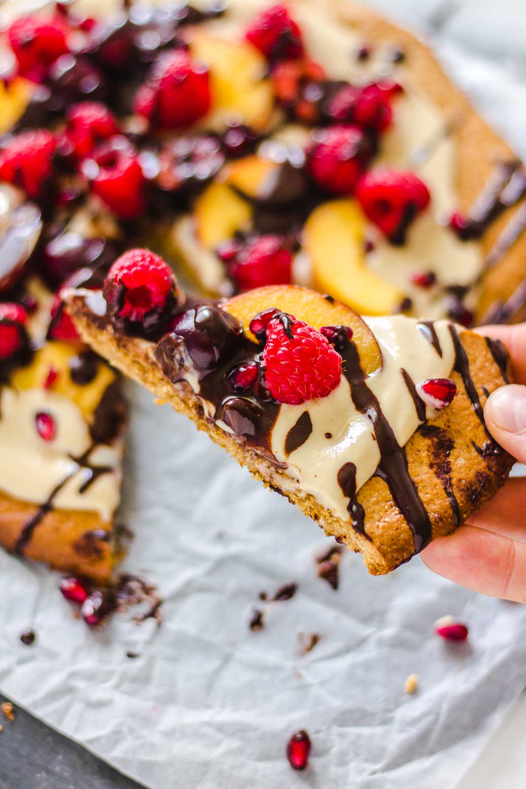 Fruity Vegan Cookie Pizza #vegan #gluten-free #cookie #pizza
