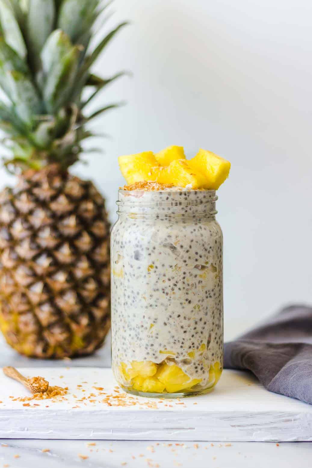 Vegan Pina Colada Overnight Oats #vegan#oats #breakfast