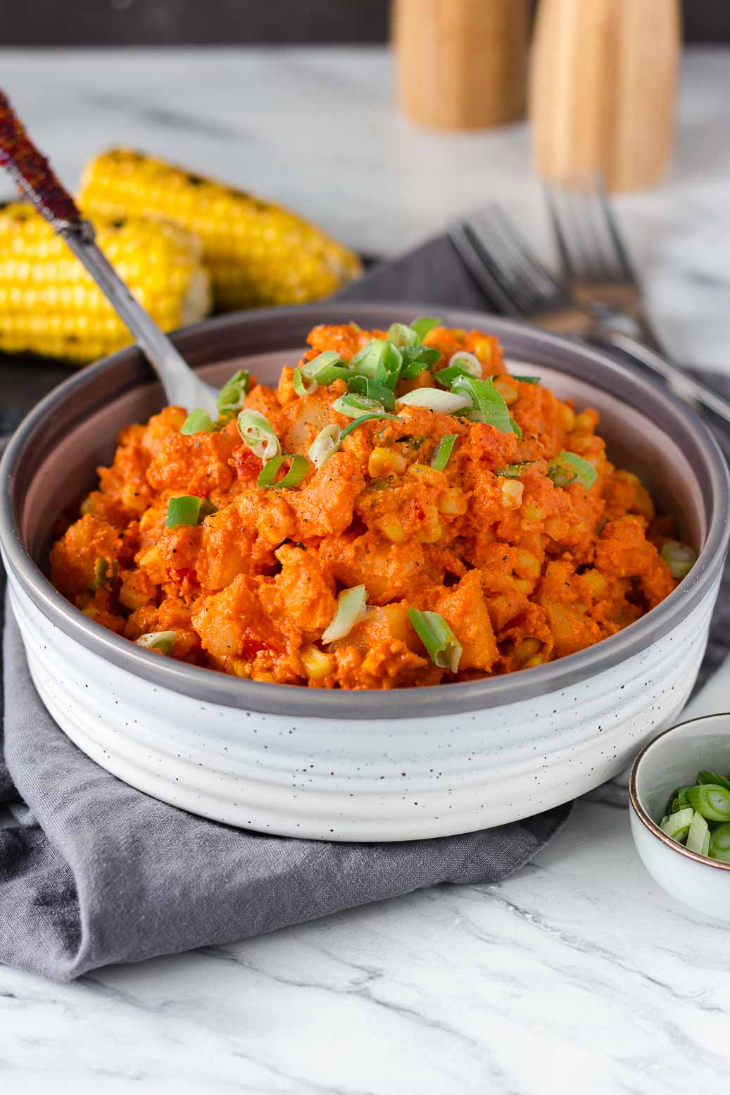 Vegan Potato Salad with romesco sauce #vegan #oil-free #salad #glutenfree