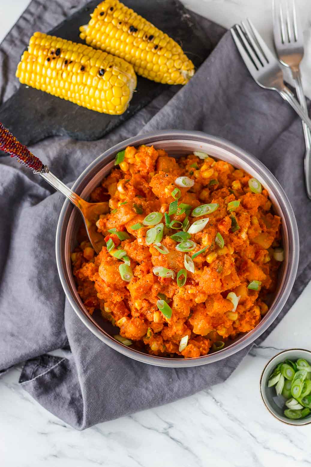 Vegan Potato Salad with romesco sauce #vegan #oil-free #salad #glutenfree