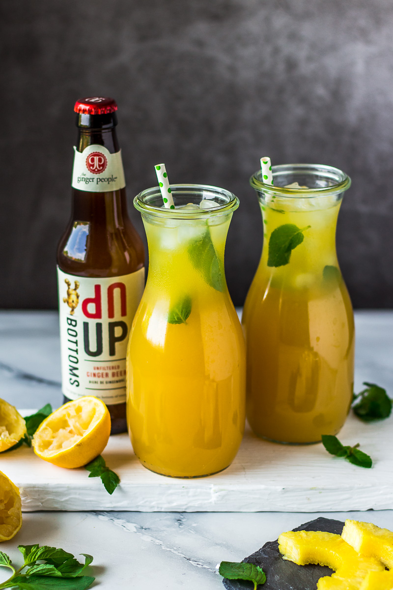 Alcohol-free Ginger-Pineapple Fizz #gingerpeople #ginger #vegan