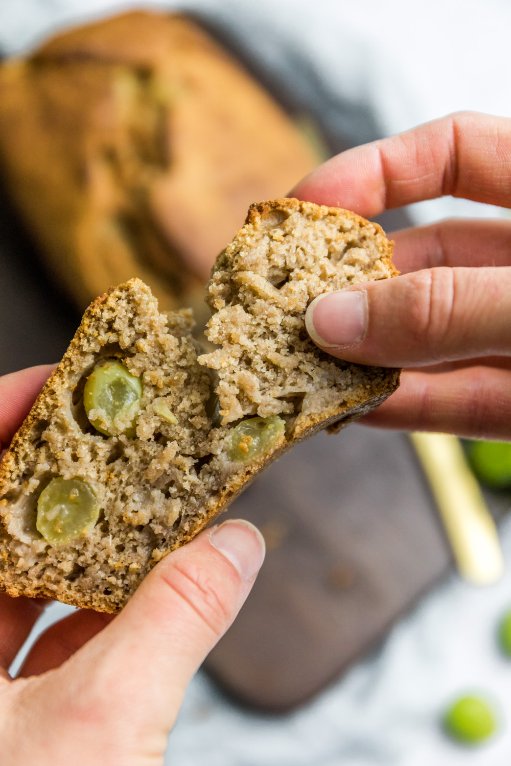 banana bread with grapes
