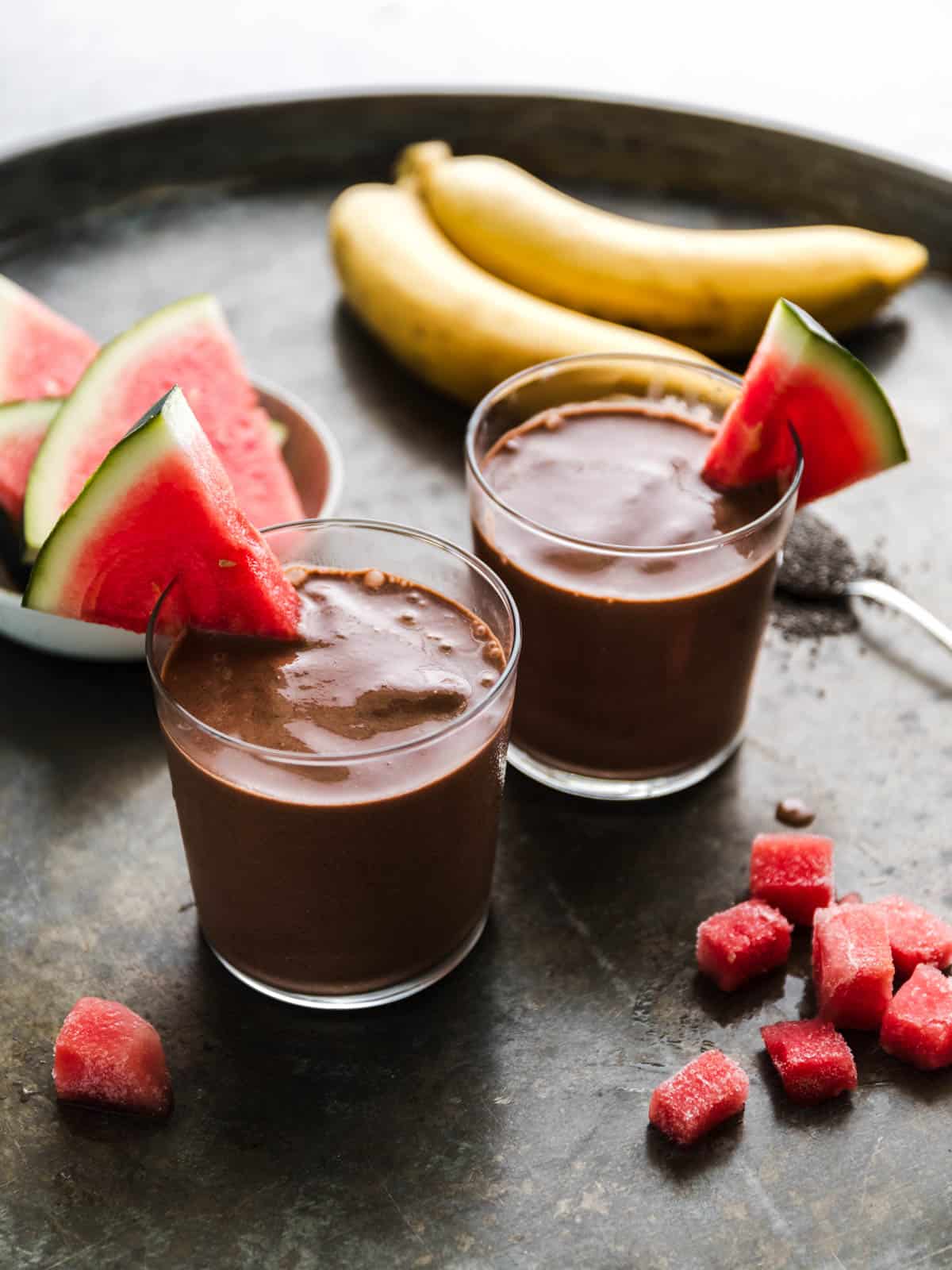 vegan watermelon chocolate smoothie