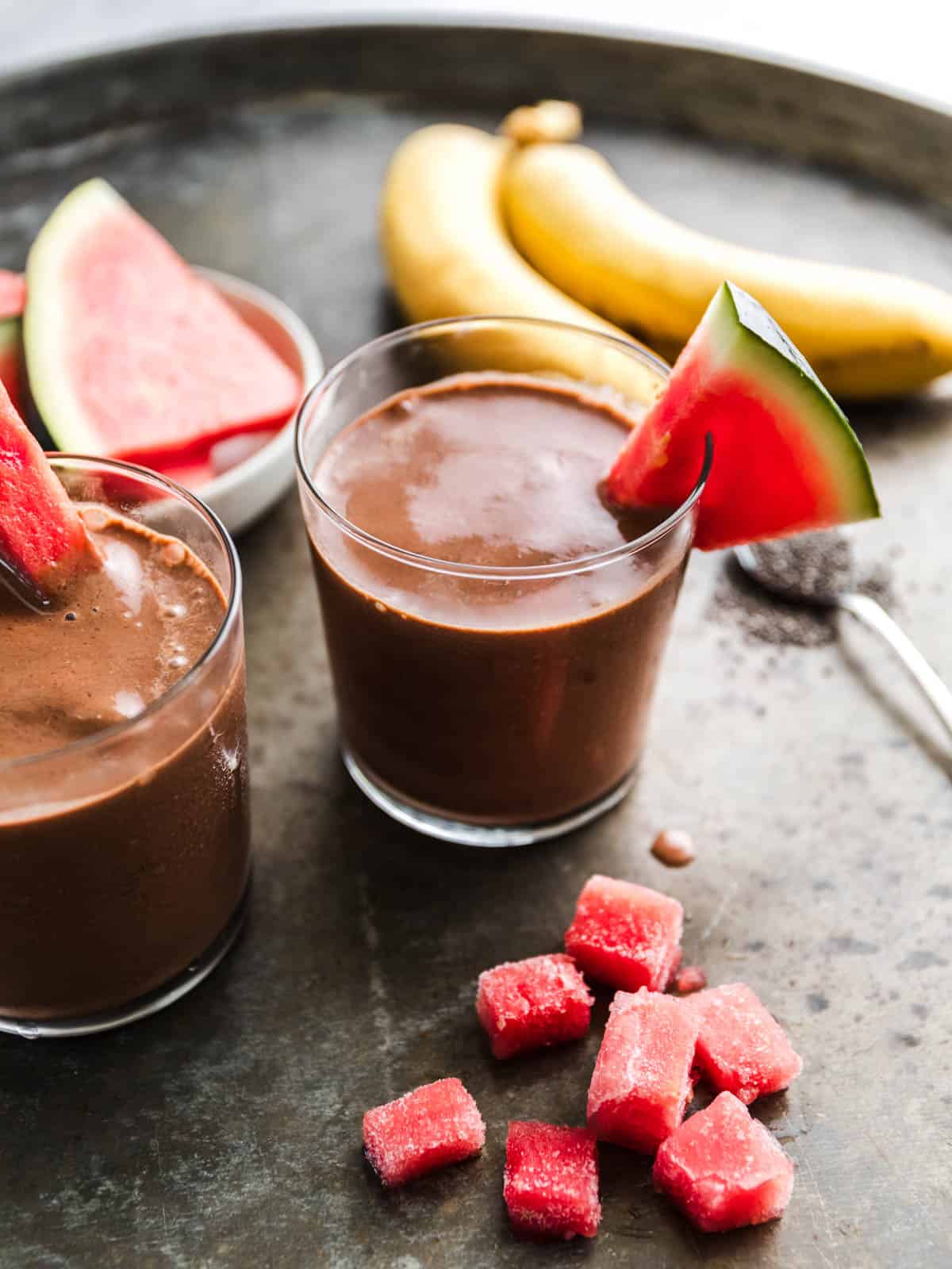 vegan watermelon chocolate smoothie