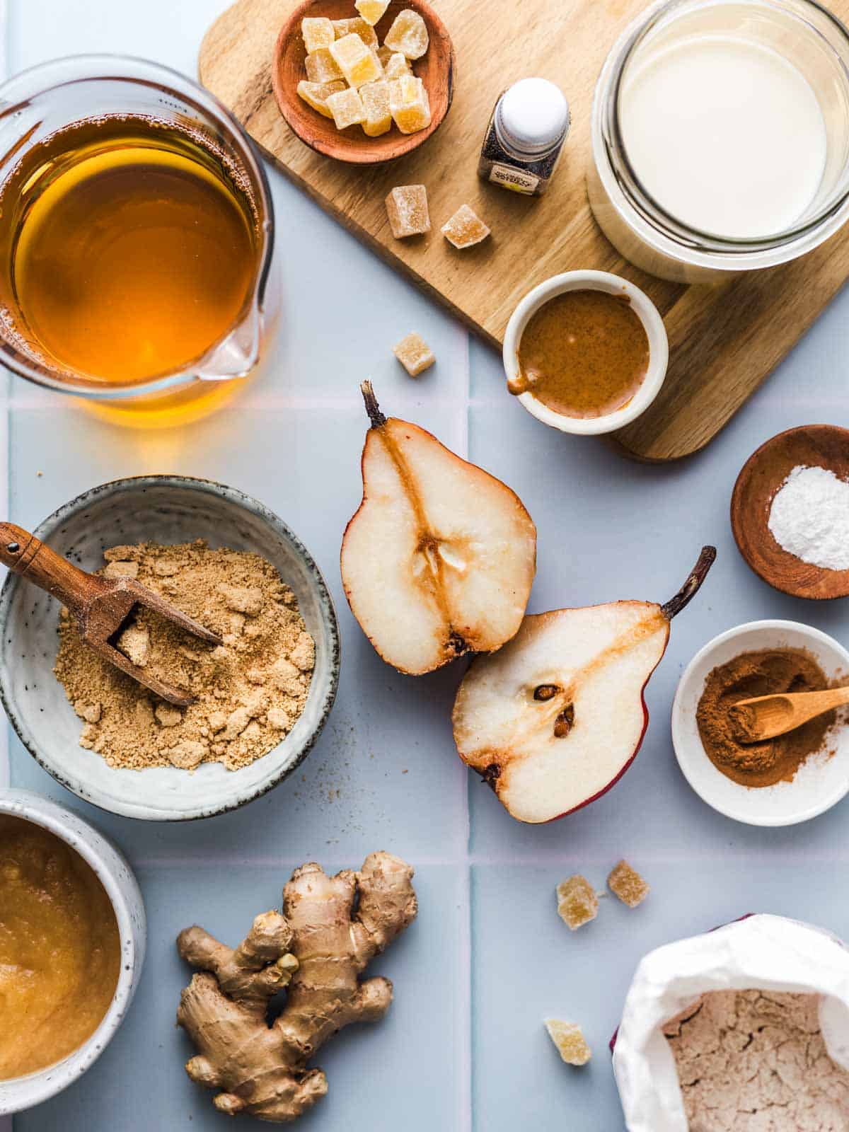 vegan recipe with pear and ginger