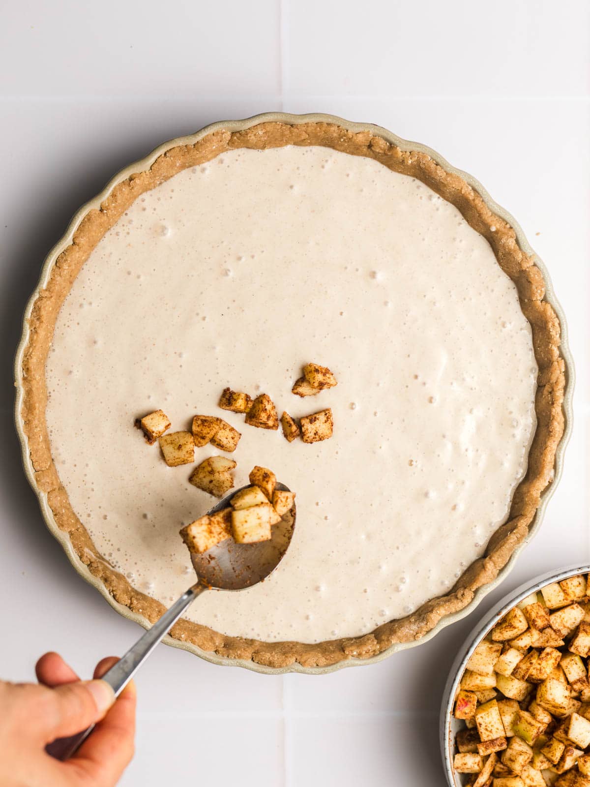 vegan cream cheese layer in cake