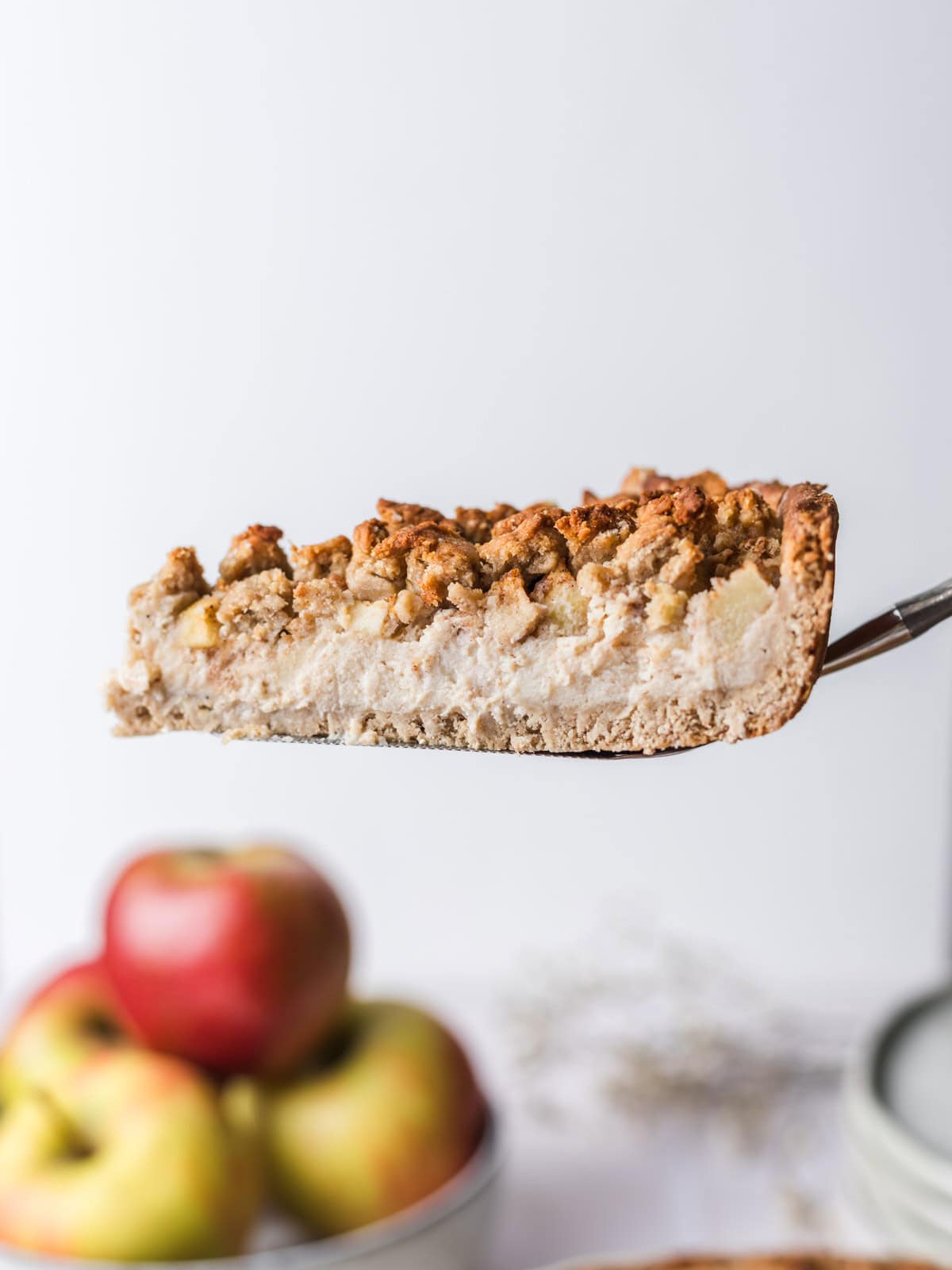 dairy-free apple cheesecake slice