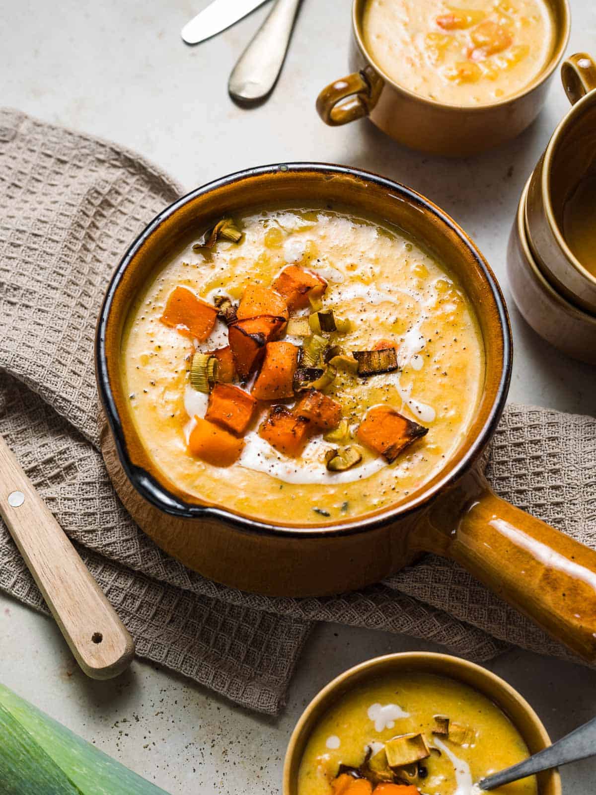 chunky pumpkin soup with potato