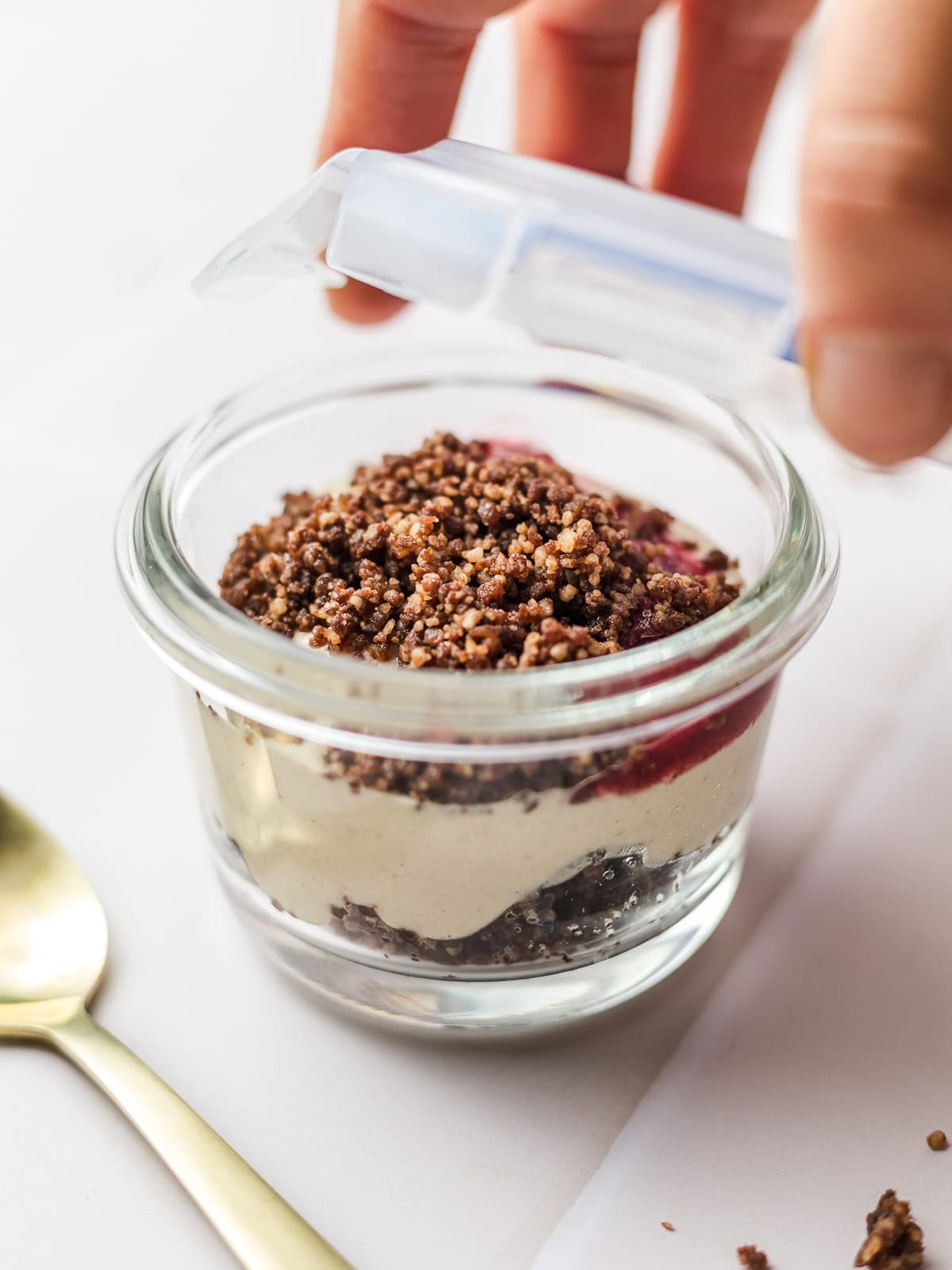 vegan crumble trifle cups