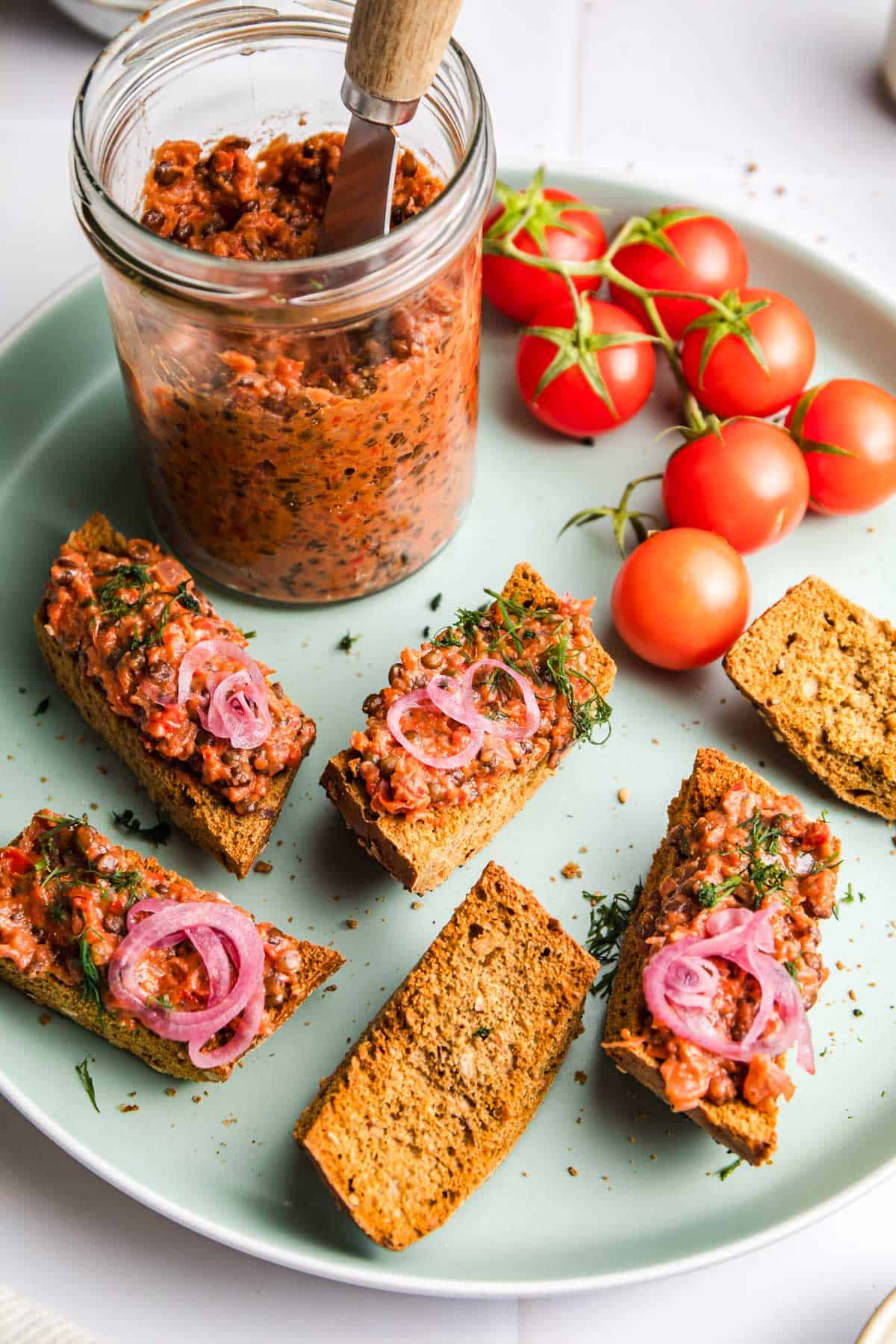 brown lentil spread vegan