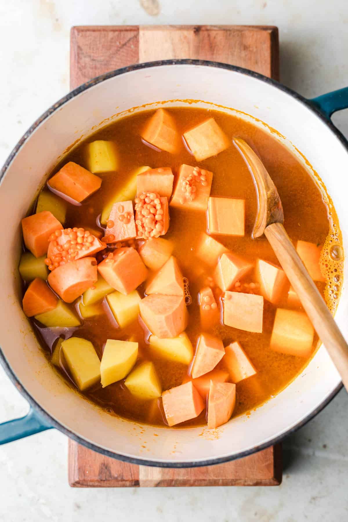 making potato curry from scratch
