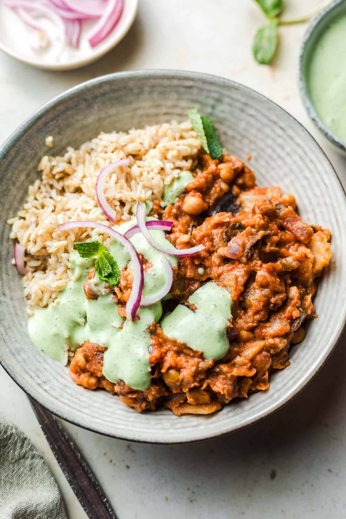 vegan tagine with chickpeas and eggplant