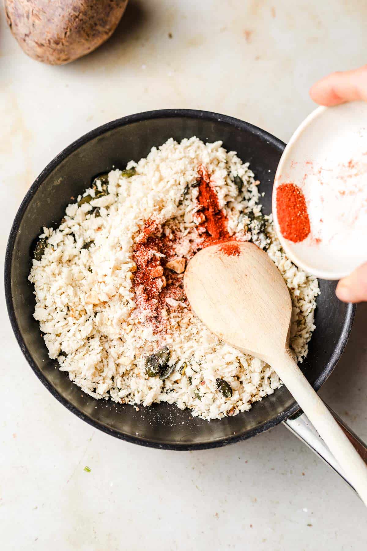 toasting panko with spices