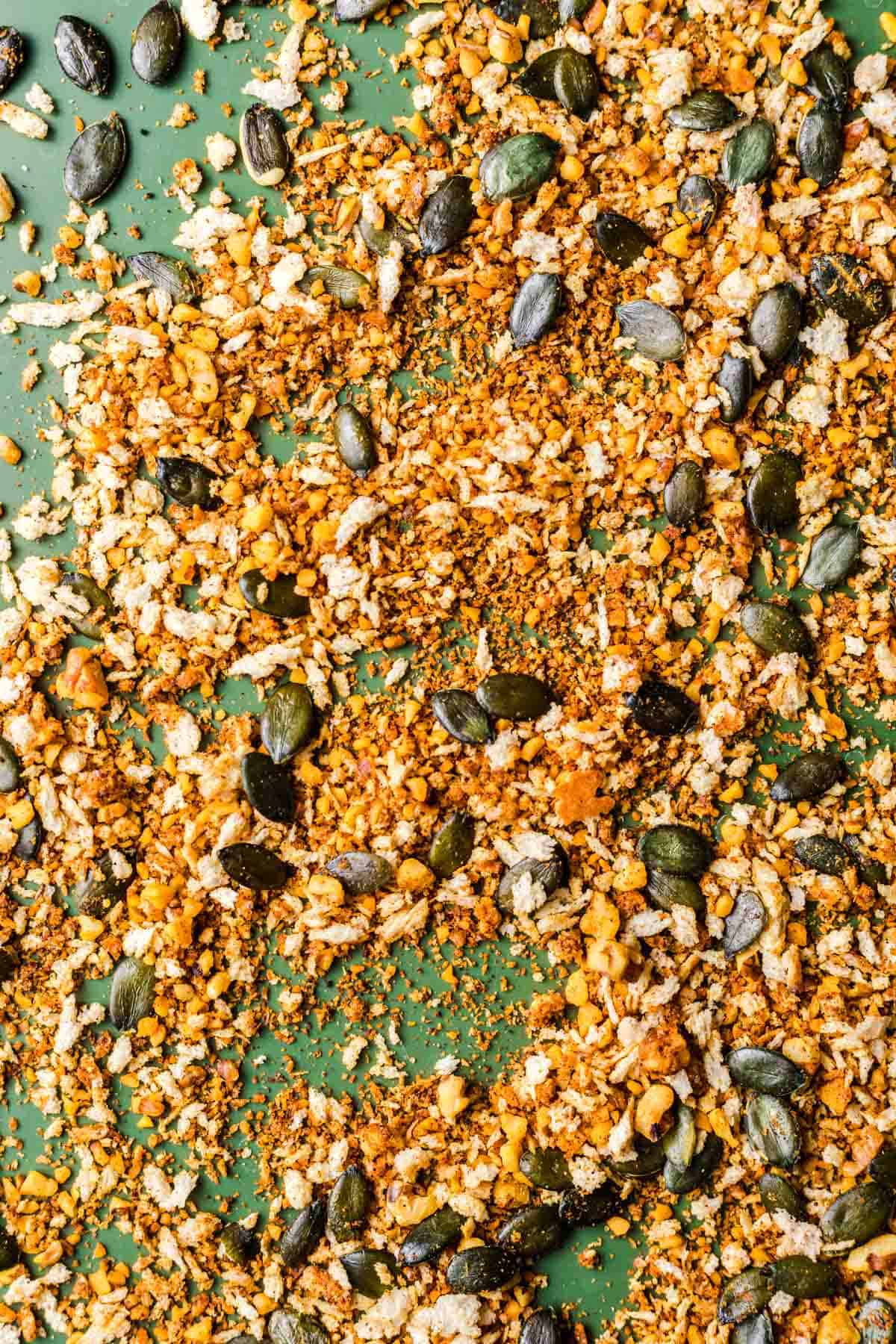 walnuts and pepita topping