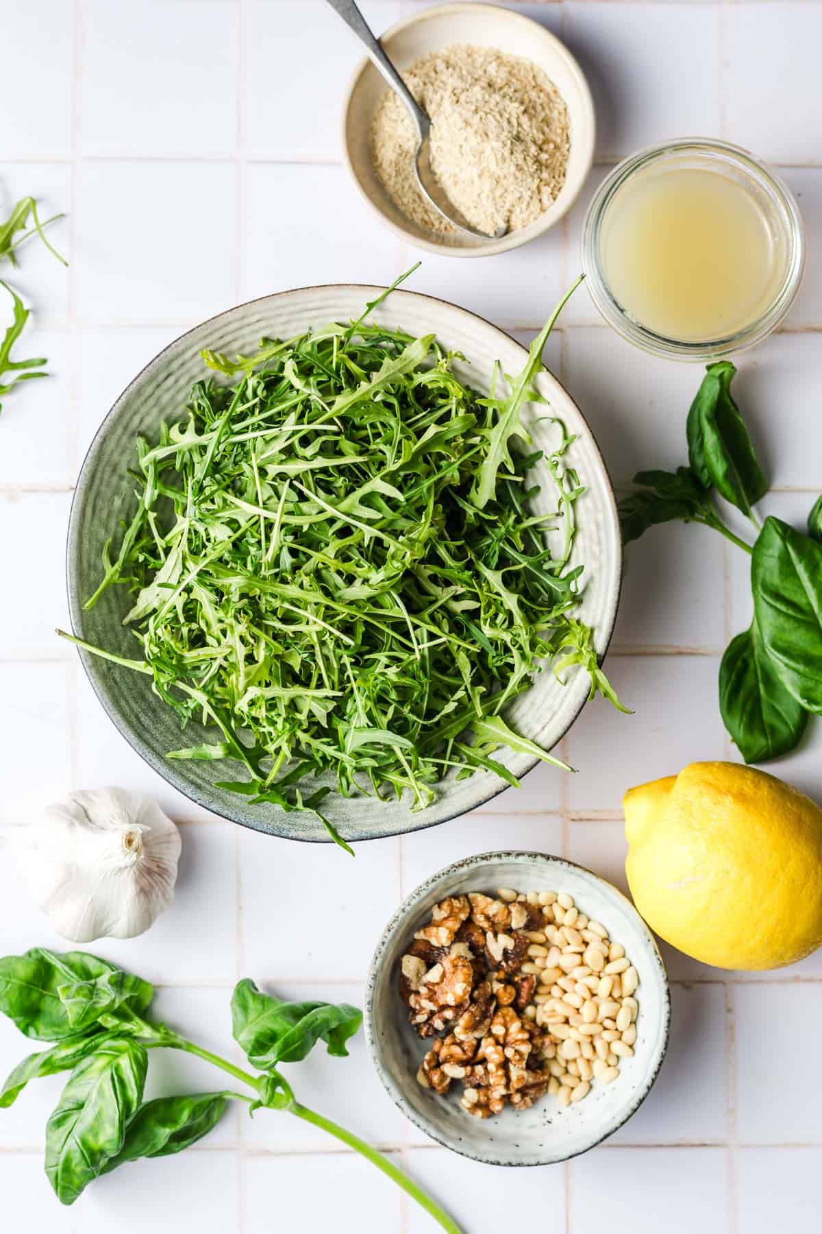 ingredients arugula pesto vegan