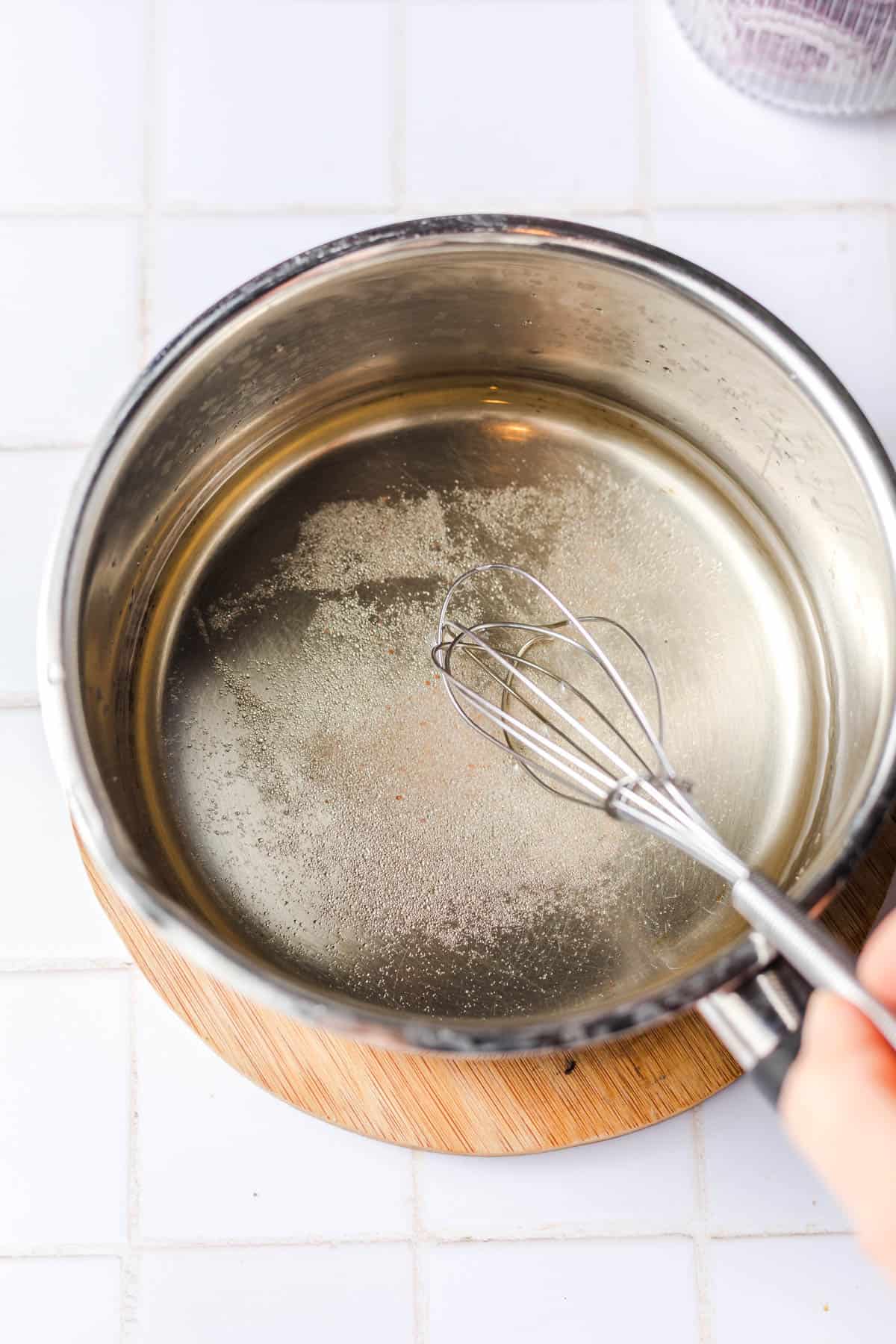 pickling brine in saucepan