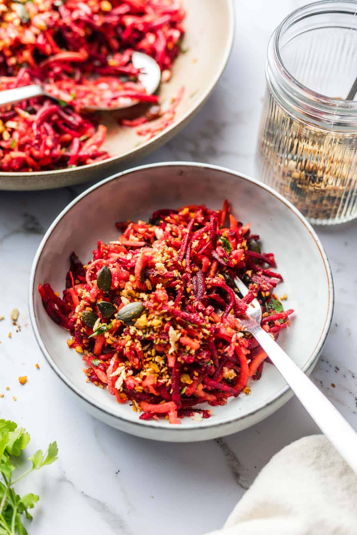 vegan carrot salad with beets