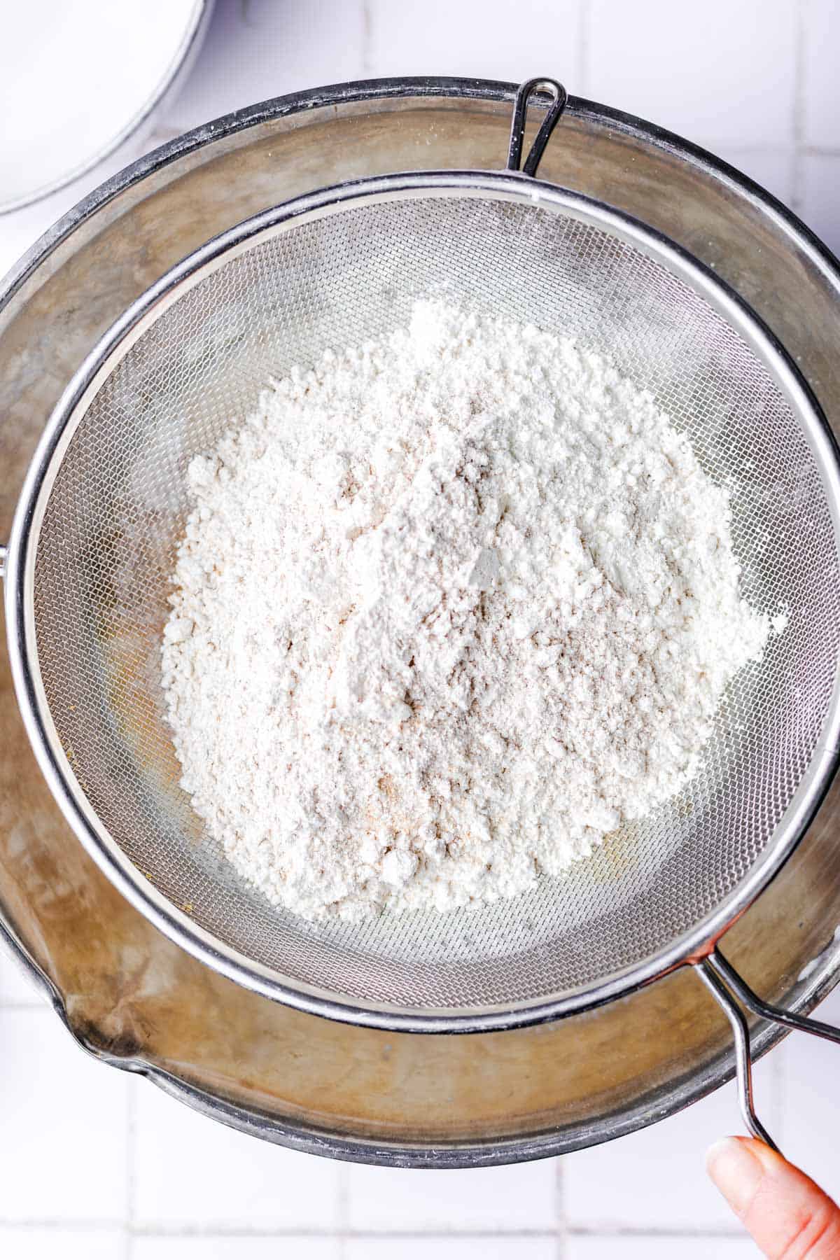 sifting flour