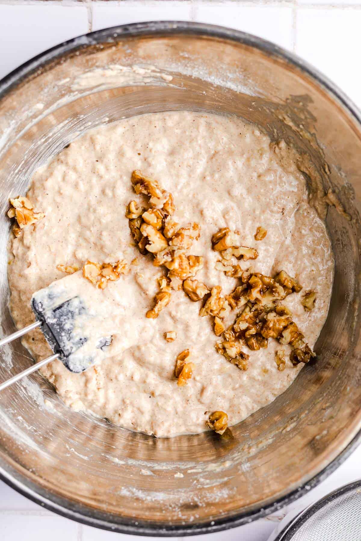 walnuts in pancake batter