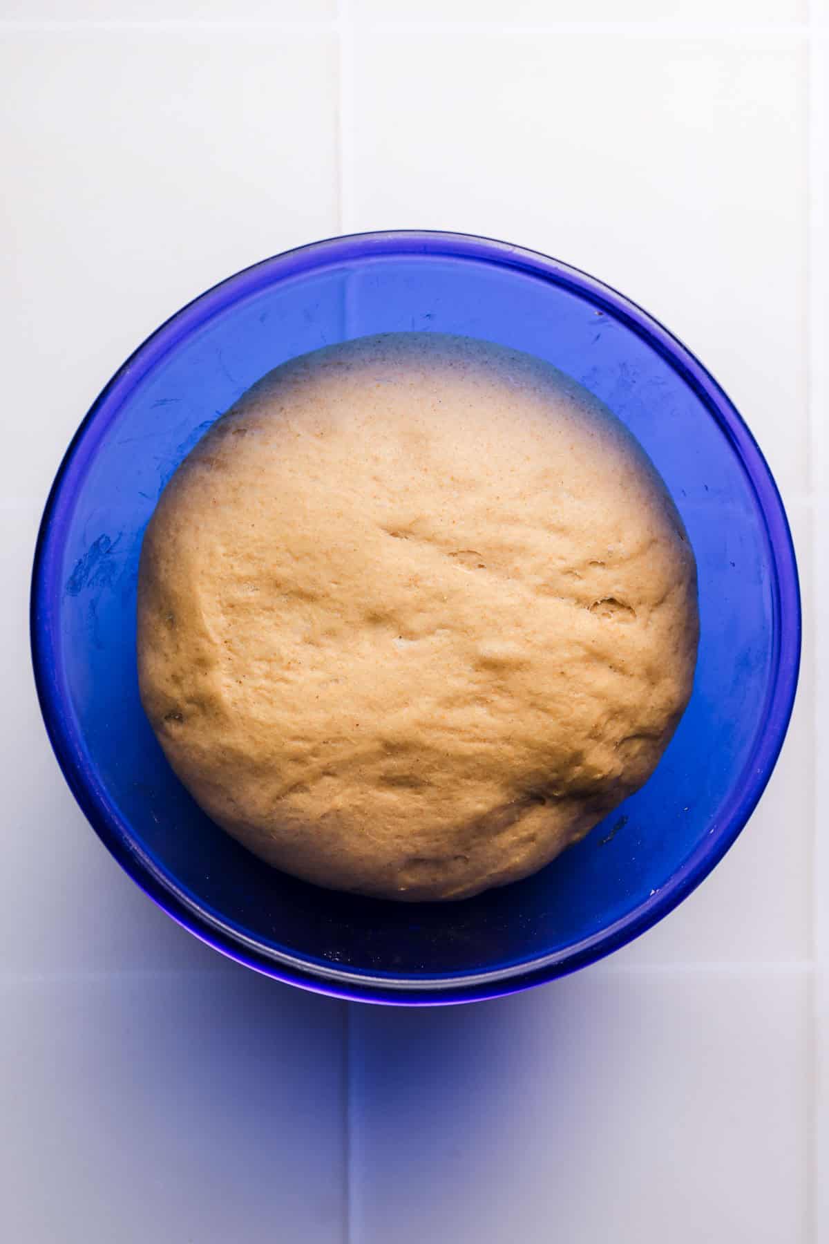 sweet yeast dough after proofing