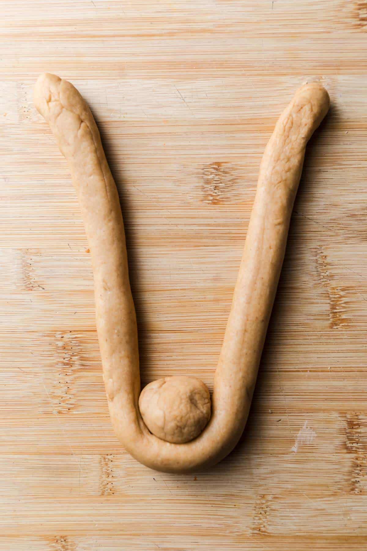 step one to shape dough bunnies