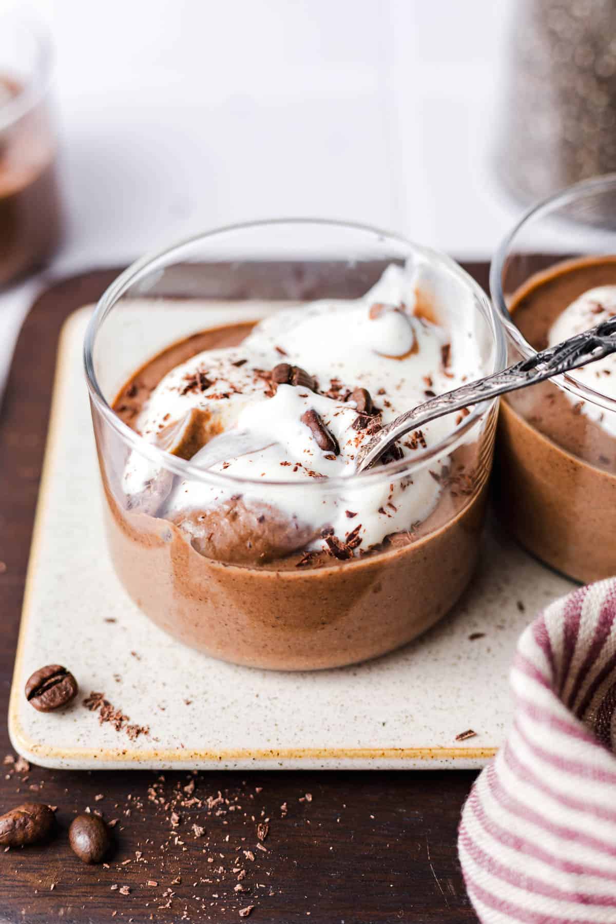 creamy chia pudding vegan with cream