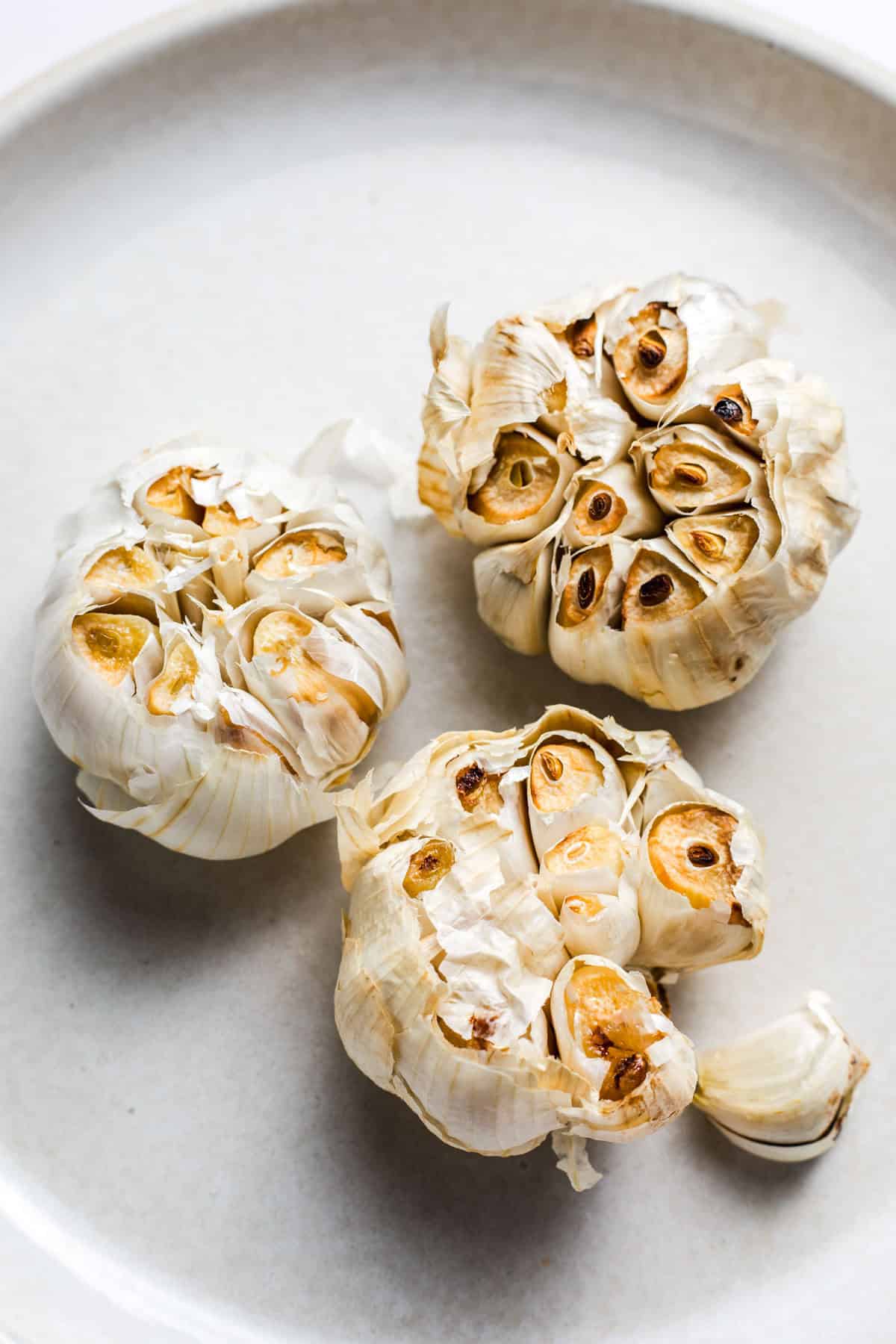 Roasted garlic bulbs fresh out of the air fryer