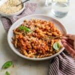 Basic lentil bolognese vegan