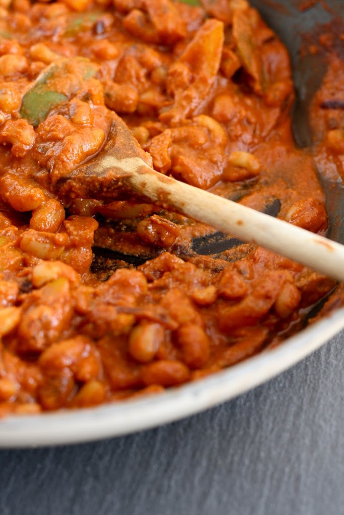 cooking vegan bean curry