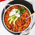 The best vegan sweet potato chili #vegan#low-fat#chili