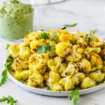 Roasted cauliflower with wild garlic sauce #vegan#healthy#pesto