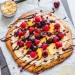 Fruity Vegan Cookie Pizza #vegan #gluten-free #cookie #pizza