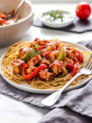 Vegan Tofu Cacciatore #vegan #Italian #Tofu