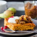 Vegan Pumpkin-Bake with Pear-Fig-Compote #vegan #pumpkin