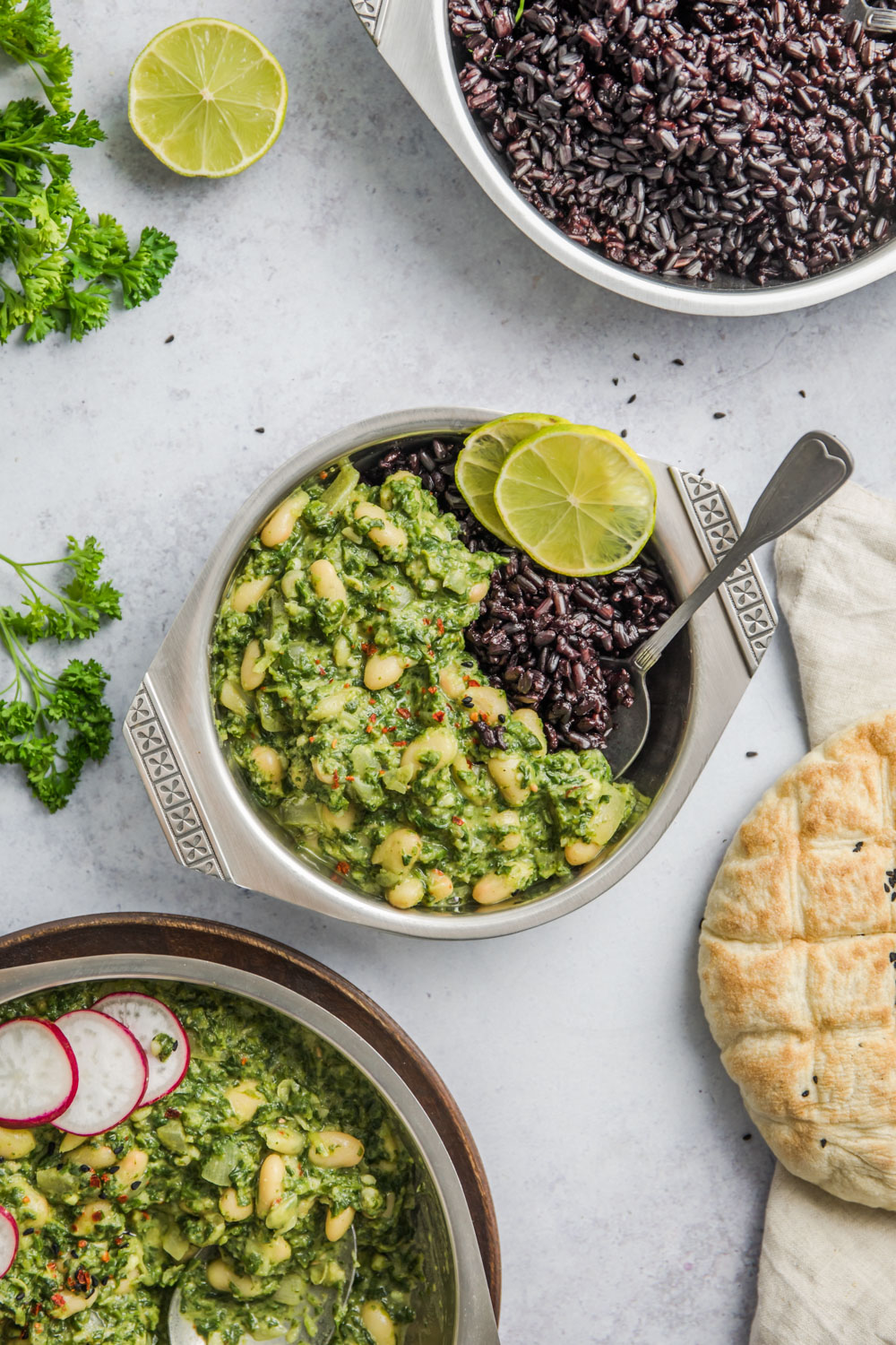 vegan spinach and beans