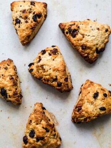 vegan scones with hazelnuts and dried cranberries