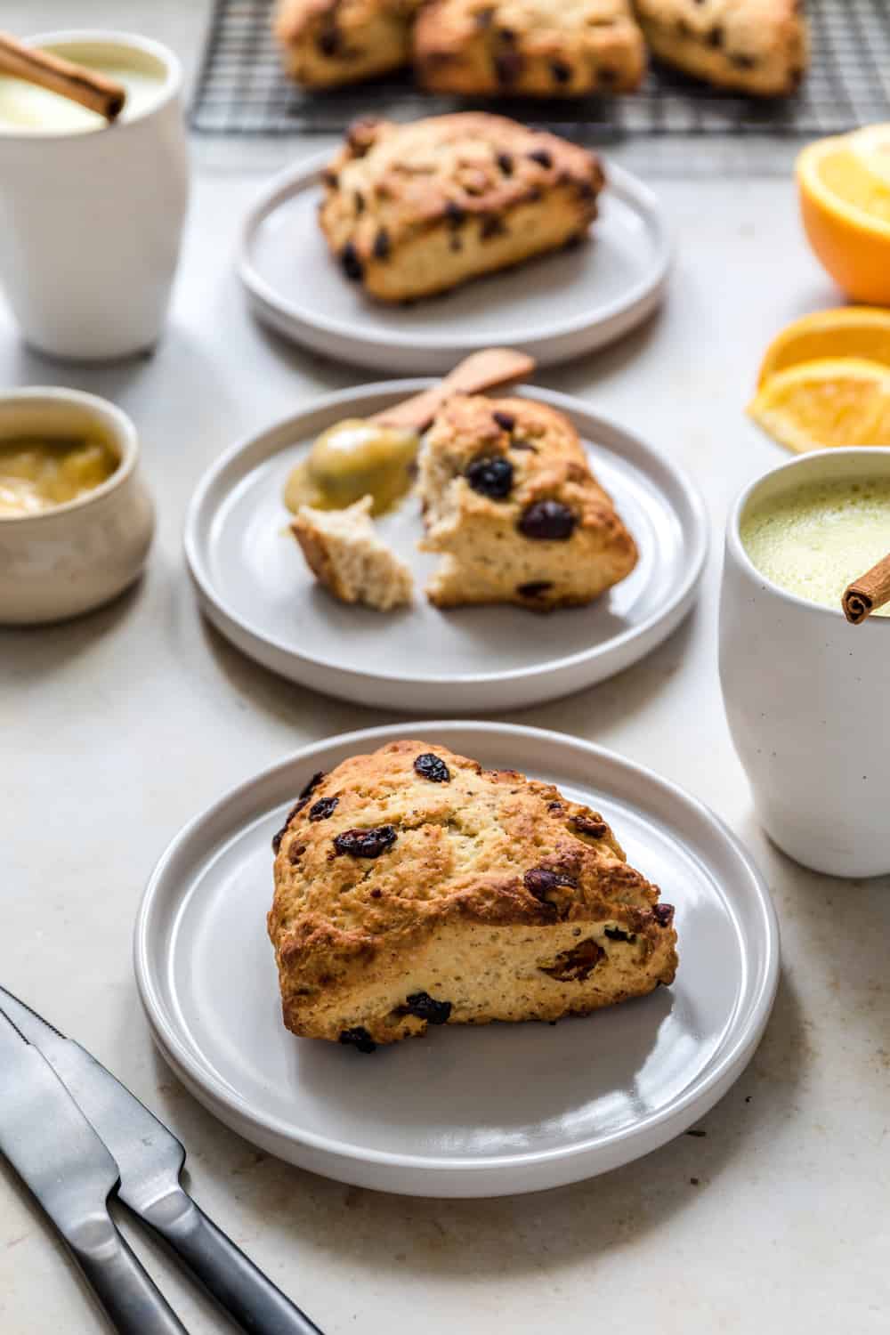 vegan scones with hazelnuts and dried cranberries