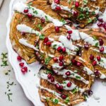 vegan roasted cabbage with oil-free hemp sauce