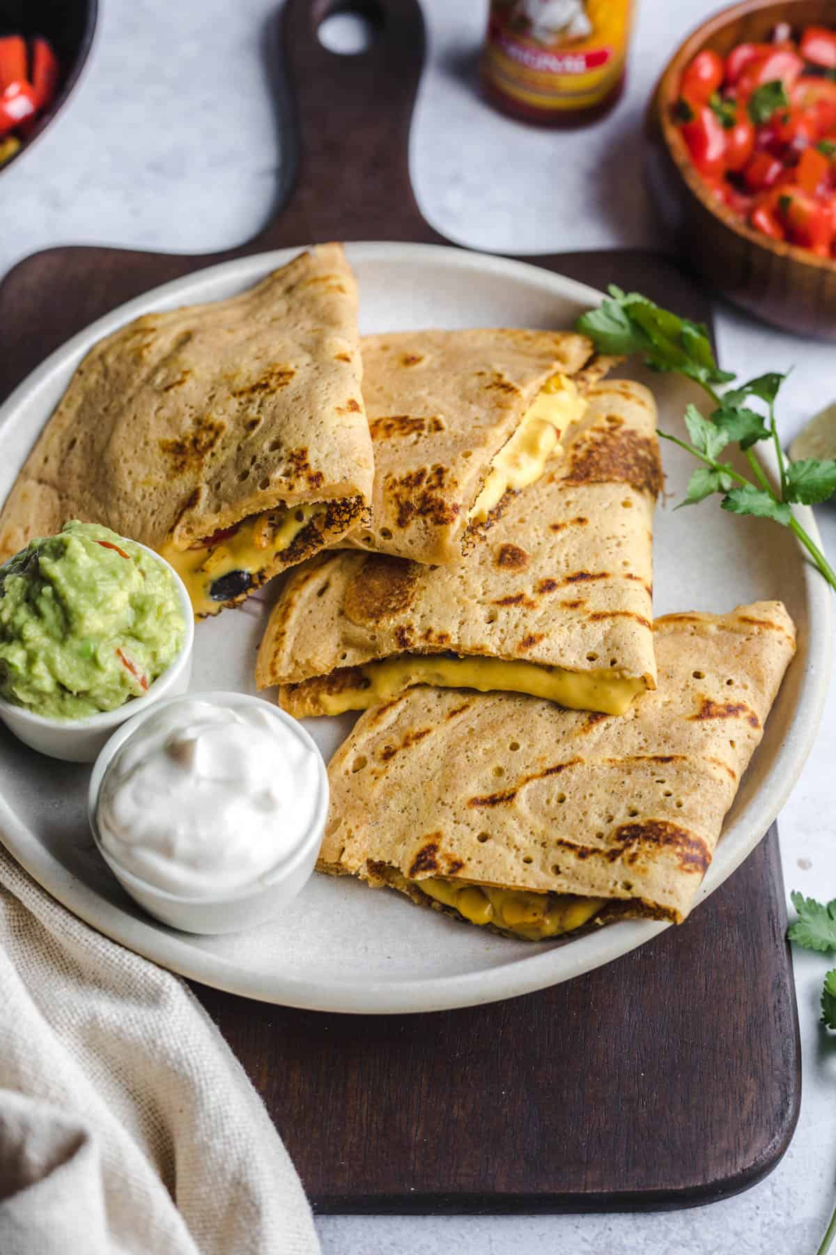 vegan low-carb quesadillas oil-free
